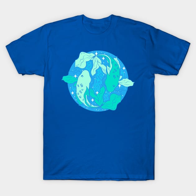 Pisces Fish (Blue) T-Shirt by VenusAndMoon